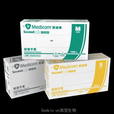 Medicom 无粉PVC手套,10盒/箱x100只/盒