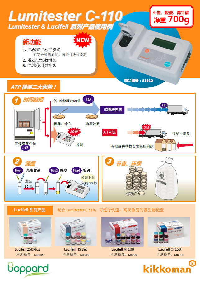 ATP荧光检测仪C-110                  Lumitester C-110