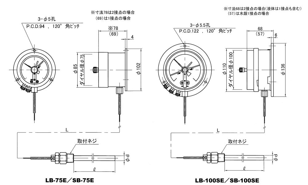 日本佐藤sksato防水温度计SBW-130-日本佐藤