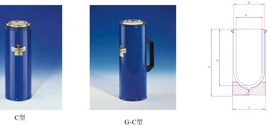 德国KGW圆柱形杜瓦瓶0.1-8L液氮罐（可带把手盖子）-德国KGW杜瓦瓶