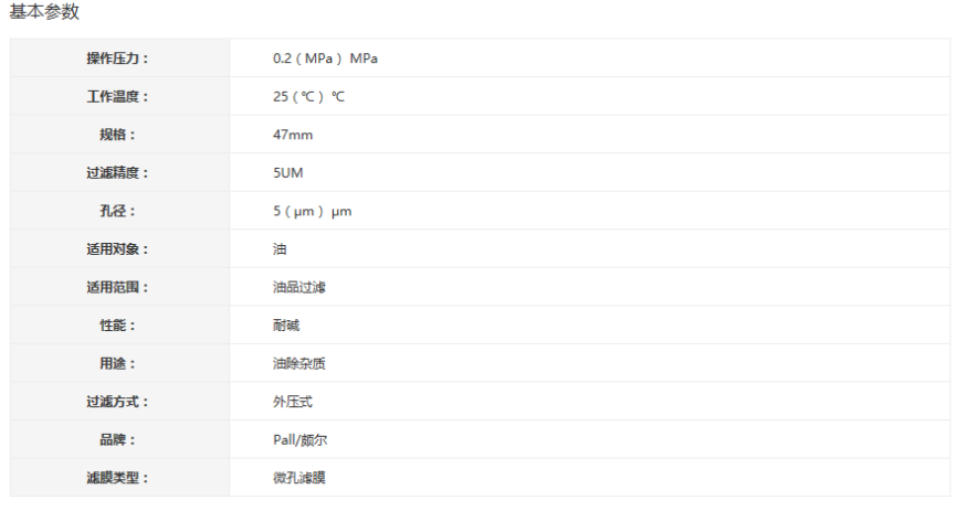 PALL 颇尔清洁度检测滤膜 尼龙膜5um孔径NCG047100