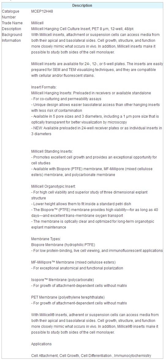 Merck Millipore细胞培养皿MCEP12H48
