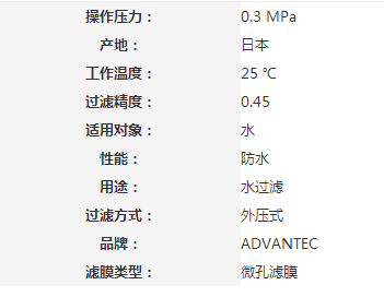 日本东洋0.65um孔径混合纤维素酯MCE滤膜A065A293C