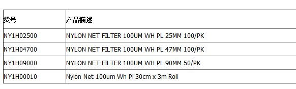 密理博尼龙网格膜100um清洁度检测滤膜NY1H04700