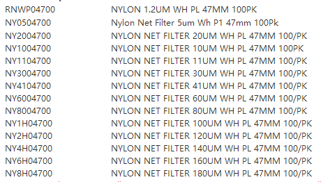 Millipore密理博孔径20um尼龙膜NY2004700