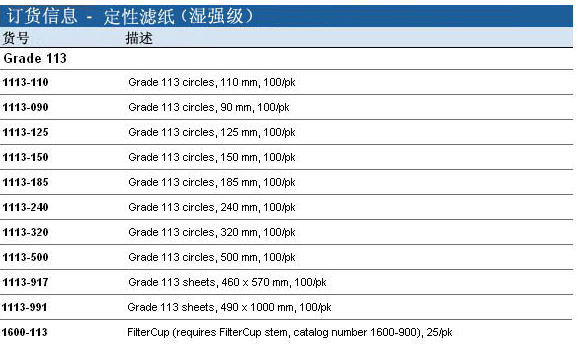 沃特曼GR 113定性滤纸30um湿强级滤纸1113-185